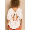 Women's Puff Sleeve Ribbon Top - POL - 2 of 4