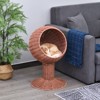 VisioGear Elevated Cat Bed with Rotatable Egg Chair Pod, Cat Basket Bed with Thick Cushion, Brown, 17"*15.3"*26.8" - 4 of 4