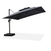 PURPLE LEAF 12ft Cantilever Outdoor Umbrella with Base Large Patio Hanging Double Top Square Offset Umbrella 360-degree Rotation - 3 of 4