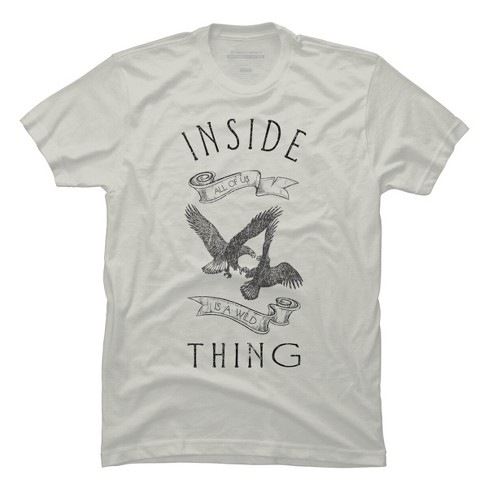 Men's Design by Humans Inside All of US Is A Wild Thing by magdadesign T-Shirt - Silver - x Large