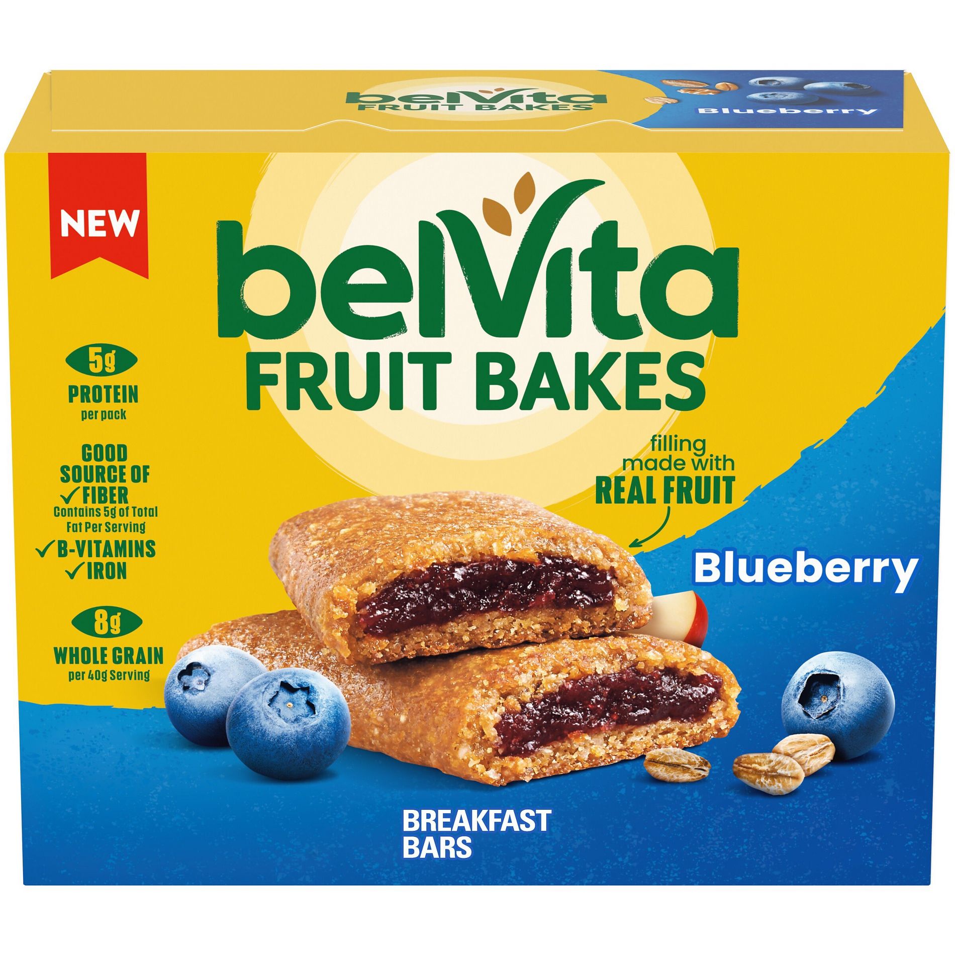 BelVita Fruit Bakes Blueberry Soft Baked Breakfast Bars - 7.05oz/5pk