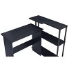 INFURNIC Desks Rectangular Writing Desk with Side Shelf and 3-Tier Storage for a Tidy Workspace, Quick Assembly, Black, 39"*32"*34" - 3 of 4