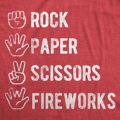 Мужские футболки Crazy Dog T-Shirts, Inc. Mens Funny T Shirts Rock Paper Scissors Fireworks Sarcastic Fourth Of July Graphic Novelty Tee for Men - Crazy Dog Men's T Shirt For Fourth Of L — фото 2