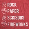 Mens Funny T Shirts Rock Paper Scissors Fireworks Sarcastic Fourth Of July Graphic Novelty Tee for Men - Crazy Dog Men's T Shirt For Fourth Of July - 2 of 4