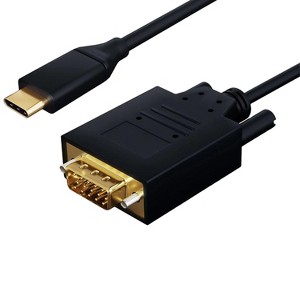 SANOXY Cables and Adapters; 10ft USB 3.1 Type C Male to VGA (1920x1200@60Hz) Male Cable, Black - 1 of 4