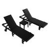 WestinTrends Ashore 2pcs Modern Poly Reclining Chaise Lounge With Wheels plus 1pc side table - 4 of 4