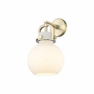 Innovations Lighting Newton Sphere 1 - Light Sconce in  Brushed Brass - 1 of 2