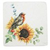 Ganz 3.75 In Sunflower Robin Pumpkin Coasters Bird Mushroom Flower Coasters - 2 of 4