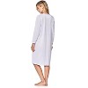 Casual Nights Women's Long Sleeve Pointelle Embroidered/Square Neck Nighgown - 3 of 4