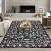 COZONY Retro Area Rug with Mottled Floral Pattern, Durable Non-Shedding Low Pile Washable Carpet for Living Room, Bedroom & Home Decor - 3 of 4