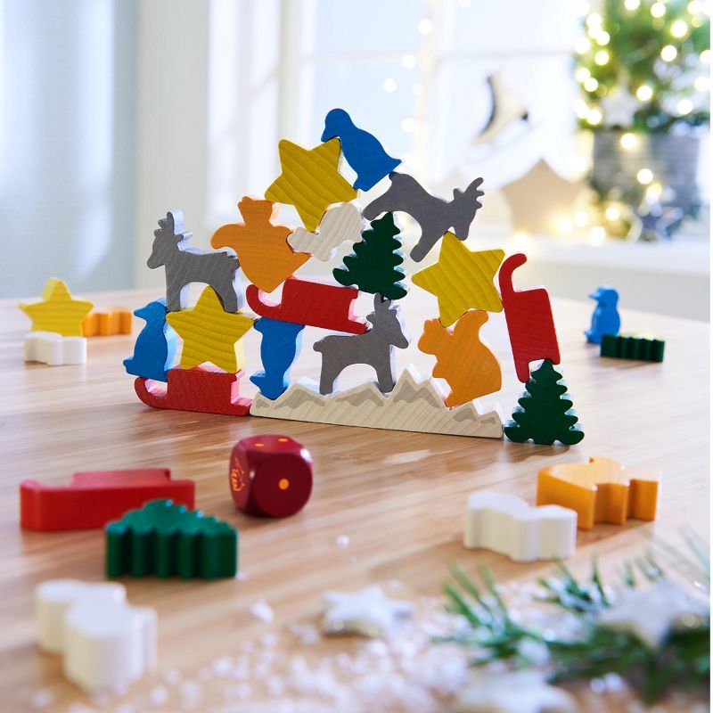 HABA Animal Upon Animal Christmas Version Wood Stacking Game (Made in Germany), 2 of 9