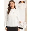 Allegra K Women's Business Casual Stand Collar Chiffon Long Sleeve Blouse - 2 of 4