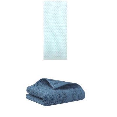 REGALWOVEN Solid Cotton Decorative Hand Towels for Bathroom Hotel and Spa 14" x 30"/13" x 30" 2 Pcs