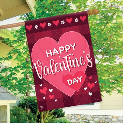 Happy Valentine's Day Double Sided Polyester House Flag 40" x 28"
