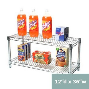 Shelving.com Chrome Wire Shelving with 2 Tier Shelves - - 1 of 3