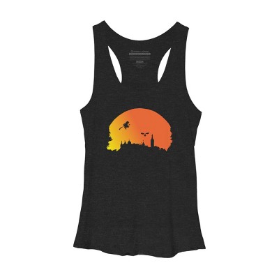 Women's Design By Humans Halloween witch silhouette By InfaredDesigns Racerback Tank Top