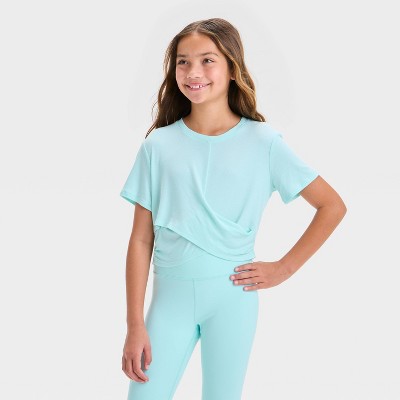 Girls' Twist Front Ribbed T-Shirt - All In Motion™