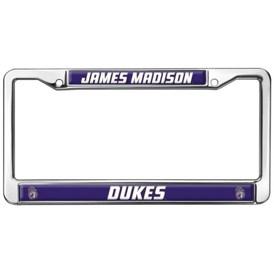 James Madison Dukes Logo Full Size Standard License Plate Metal Frame