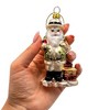 Adventurous Safari Santa Handblown Glass Ornament, African Jungle Explorer Travel Themed Christmas Decor| OrnamentallyYou - 4 of 4