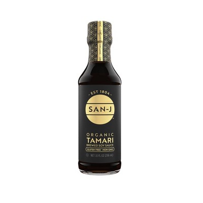 San-J Naturally Brewed Premium Soy Sauce Tamari, 10 fl oz - Gerbes