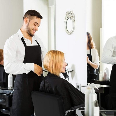 Modern Black Faux Leather Swivel Salon Chair with Chrome Frame