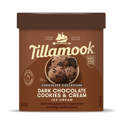 Tillamook Dark Chocolate Cookies & Cream Frozen Ice Cream - 48oz : Target