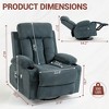 Bosmiller Rocker Recliner Chair with Vibration Massage and Heat, 360° Swivel Rocking, Ergonomic Lounge Chair with Side Pocket, Cup Holders - 2 of 4