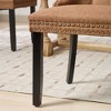 Akoasm Set of 2 Modern Tufted Upholstered Dining Chair with Solid Wood Legs & Tassel Trim-Coffee - 3 of 4