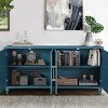 63'' Rustic Sideboard Buffet with Floral Carved Doors and Adjustable Shelves for Entryway or Living Room-Baofuwish - 3 of 4