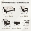 EAGLE PEAK Azure Bay 8 Pieces Wicker Outdoor Patio Furniture Set, Sofa 4 Chairs with Ottomans and Side Table, Beige - 2 of 4