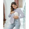 Coolmee Women's Maternity Cable Knit Tops Long Sleeve Split Side Crewneck Pregnancy Nursing Pullover Sweatshirt - 4 of 4