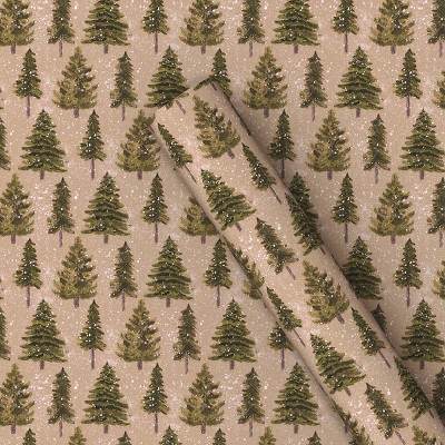 Image of 90 sq ft Brushed Trees Christmas Gift Wrap - Wondershop™