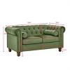 55'' Velvet Chesterfield Love Seat,Tufted 2-Seater Sofa with Rolled Arms and Nailhead Trim for Living Room-Maison Boucle - 2 of 4