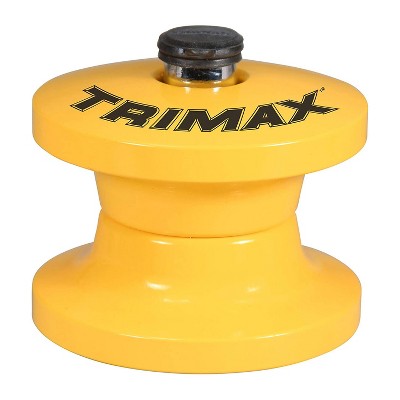 TRIMAX TLR51 5th Wheel Metal Alloy Vehicle Trailer Hitch Lunette Tow Ring Anti Theft Safety Lock w/ Rugged Yellow Powder Coat and 2 Key Set