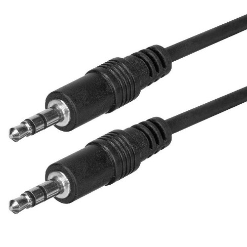 Monoprice Audio/Stereo Cable - 0.5 Feet - Black | 3.5mm Stereo Plug/2 RCA  Jack, Mp3 Player/Phone Headphone Output to Home Audio System