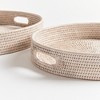 Plum & Post Burma Rattan Round Ottoman Decorative Trays Small Set of 2 - 2 of 4