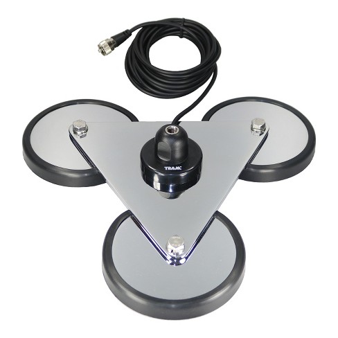 Tram® 5-Inch Tri-Magnet CB Antenna Mount with Rubber Boots and 18-Foot RG58A/U Coaxial Cable in Silver - image 1 of 4