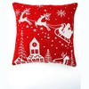 CAVINAS Santa's Magical Sleigh Jacquard Throw Pillows,24" Square Festive Christmas Pillows for Couch,Decorative Pillows with Woven Design - 2 of 4
