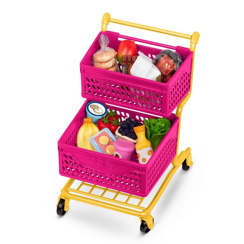 Our Generation Grocery Day Shopping Cart Pink &#38; Yellow Accessory Set for 18&#34; Dolls, 5 of 9