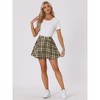 Allegra K Women's Plaid A-Line Zip Up High Waisted Skater Skirt - 3 of 4