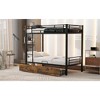 Twin Over Twin Bunk Bed, Convertible Twin Metal Bunk Beds With 2 Storage Drawers And Guardrail For Kids Teens - 2 of 4