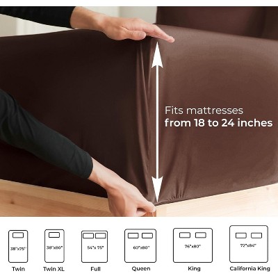 California King Brown Microfiber Deep Pocket Sheet Set