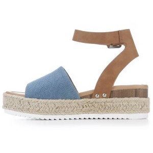 Soda TOPIC Women's Open Toe Espadrilles Platform Wedge Sandals - 1 of 4