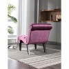 APRILSOUL Velvet Modern Velvet Armless Accent Leisure Chair, Upholstered Fabric Button Comfortable Chair with Wooden Legs - 3 of 4