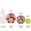 Big Dot of Happiness Pink Monkey Girl - Baby Shower or Birthday Party Giant Circle Confetti - Party Decorations - Large Confetti 27 Count - 3 of 4