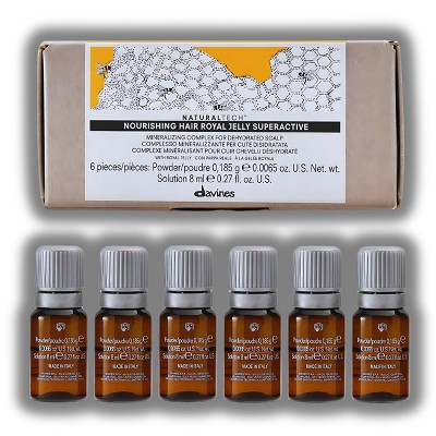 Davines Naturaltech Nourishing Hair Royal Jelly Superactive (8ml x 6) - Nourishing & Hydrating Mineralizing Lotion for Dry Scalp