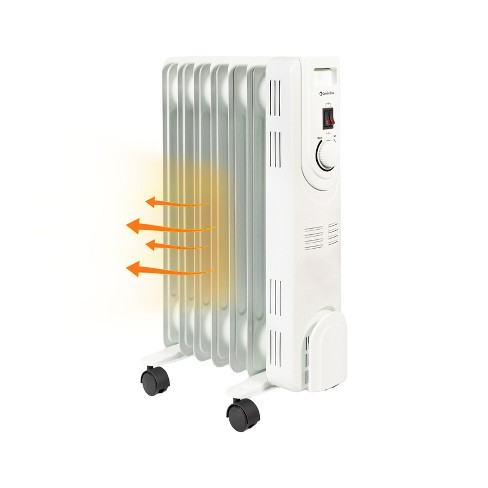 Comfort Zone 1500 Watt Oil-filled Electric 3 Heat Setting And Silent  Operation Radiator Heater Cz7007j White : Target
