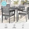 Martha Stewart Bedford 62" Indoor-Outdoor Patio Table with Brushed Woodgrain Aluminum Finish - 4 of 4