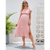 LXT- Women's Off Shoulder Split A Line Casual Maxi Dress - 2 of 4