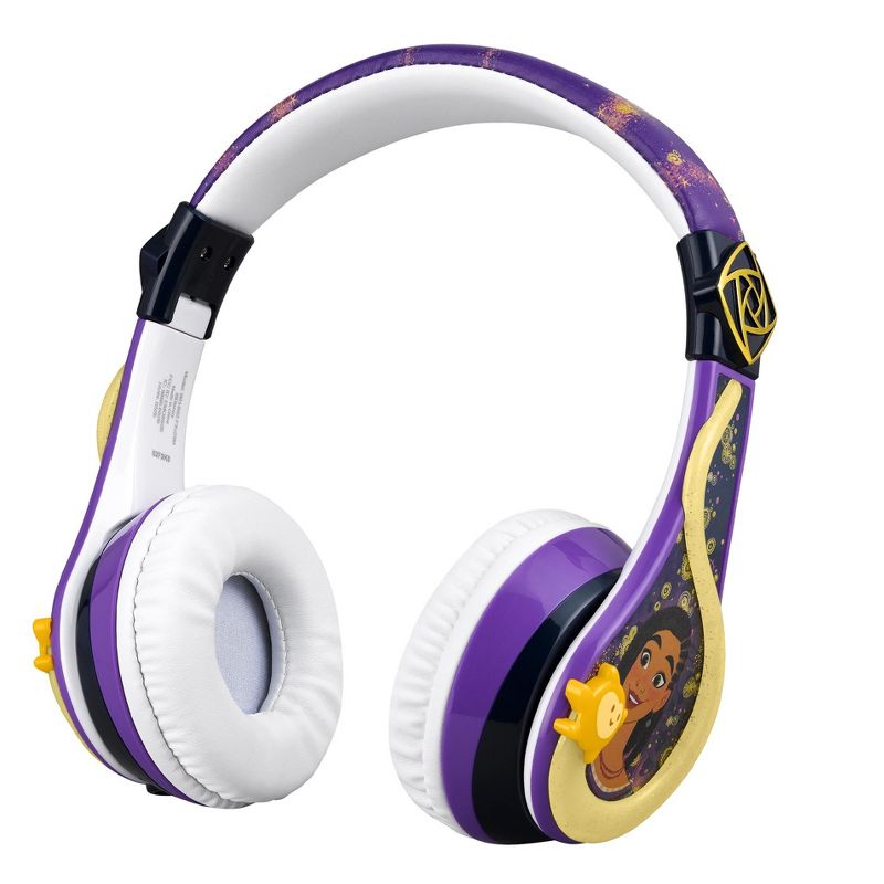 eKids Disney Wish Bluetooth Headphones for Kids, Over Ear Headphones with Microphone - Purple (WH-B52.FXV23MX), 2 of 6